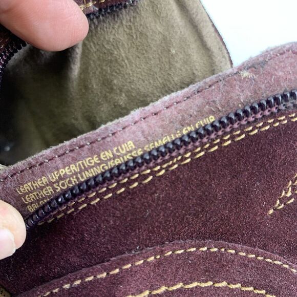 Earth Origins Avani Buckeye Bootie Burgundy Suede Ankle Boot Zip Strap Women 6.5 - Picture 9 of 15